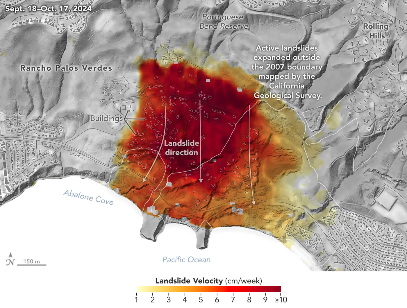 NASA Radar Reveals Expanding Landslide Threat on Palos Verdes Peninsula, Los Angeles